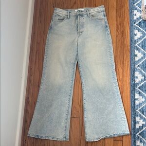 MOTHER Blue Flare Wide Leg Jeans